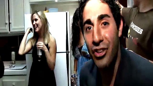 Coed chicks go at frat party