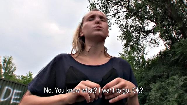 Blonde in jeans gets taken for a ride in wild outdoor fuckfest