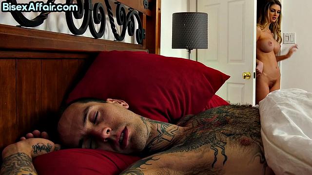 Bigtitted beauty doggystyled in threesome