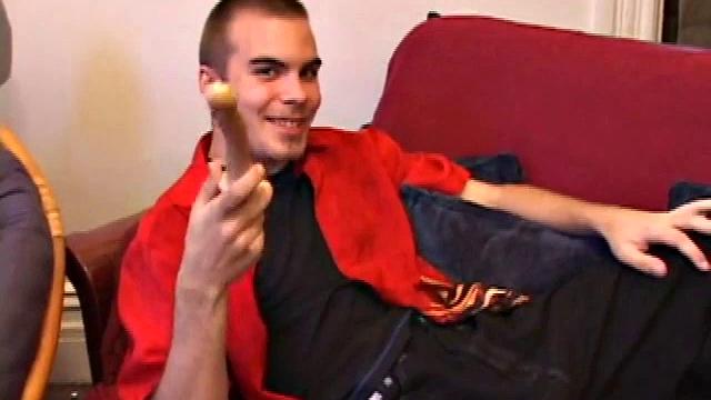 Jasper begins his solo jerk off scene teasing us about doing something he never though he would do. He beats off for a while before he does that special thing. But when he does it, wow does this boy cum.