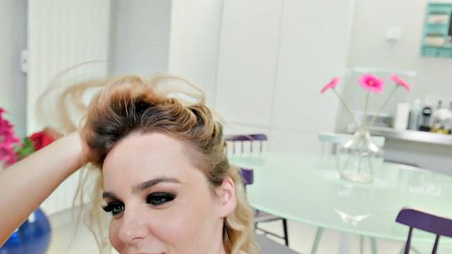 Blonde with oiled up holes takes on a massive black rod in doggystyle POV