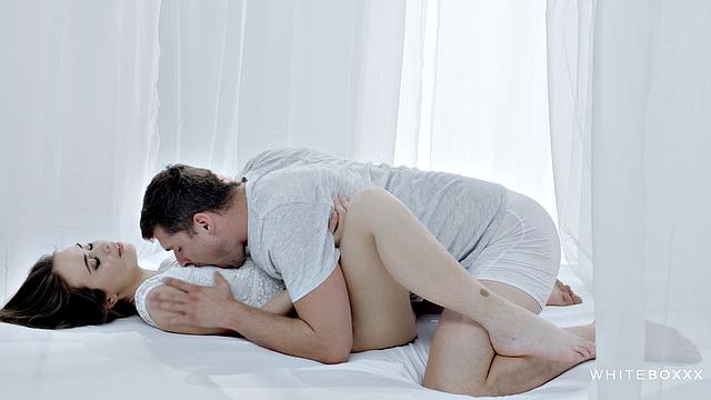 Beautiful girlfriend enjoys lovemaking