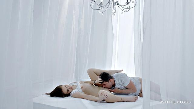 Beautiful girlfriend enjoys lovemaking