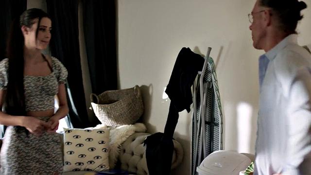 Stepdaughter enjoys doggystyle with naughty stepdad