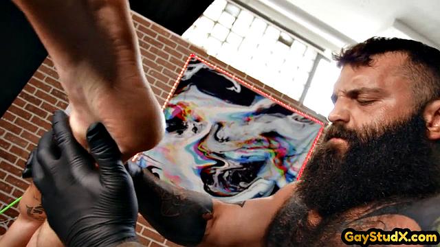 Muscled dom fucks his sub bitch