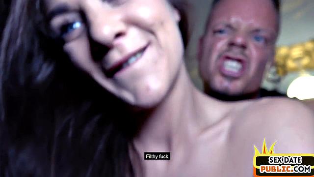 Real amateur babe sucks in public and gets fucked