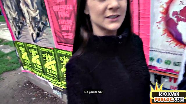 Real amateur babe sucks in public and gets fucked