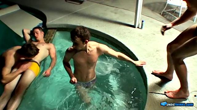 Undie 4-Way - Hot Tub Action - Mike, Jeremiah, Zack & Kenny