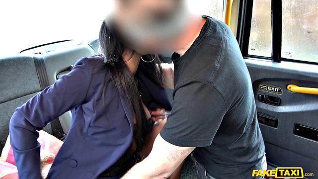 Ebony babe sprayed with cum