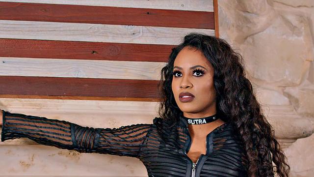 Interracial lesbians tied up & scissoring while enjoying a hot pussy licking session