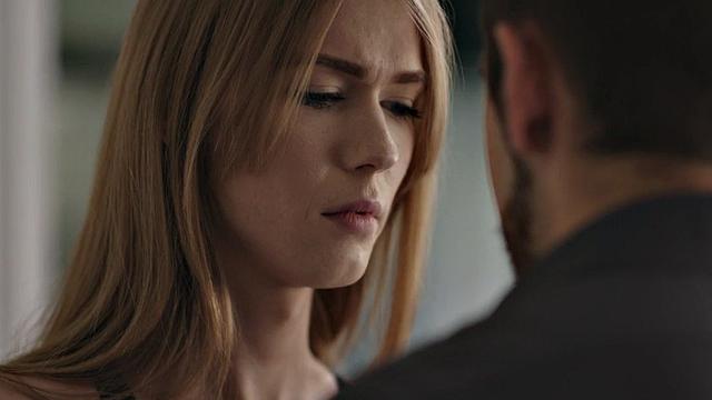 Small tits TS babe rimmed and barebacked by BF on the couch