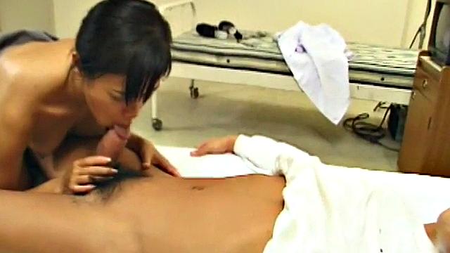 Dirty asian babe plays with toy