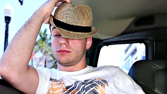 Fooled amateur stud fucks gay jock in pickup bus for cum