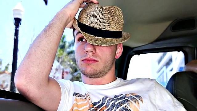 Fooled amateur stud fucks gay jock in pickup bus for cum