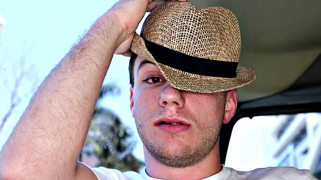 Fooled amateur stud fucks gay jock in pickup bus for cum