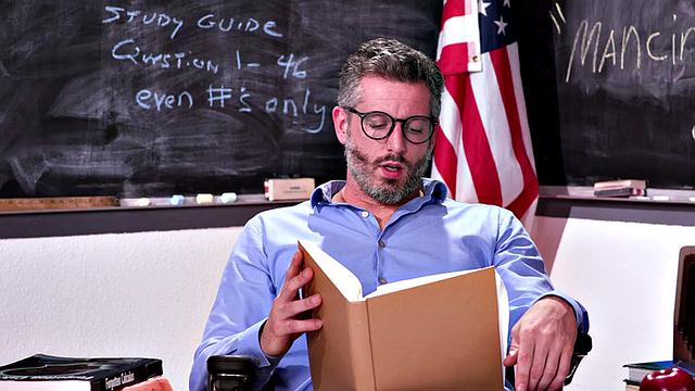 Hairy college 21yo babe fucked by teacher in classroom