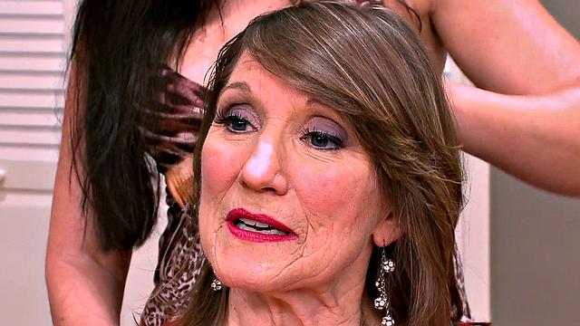 Two cocks help the 60something