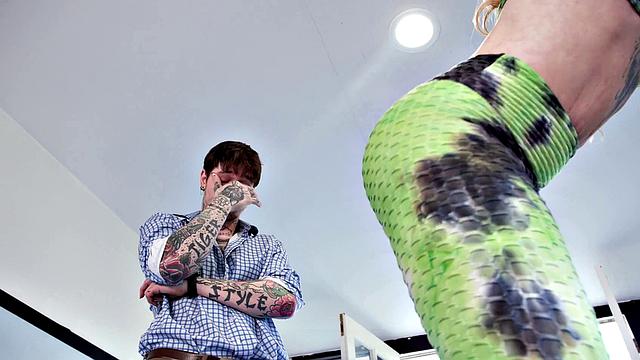 DEVILS TGIRLS - Beautiful Trans Gracie Jane In Hot Yoga Pants Gets Ass Fucked By Her Friend's BF