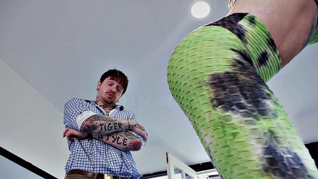 DEVILS TGIRLS - Beautiful Trans Gracie Jane In Hot Yoga Pants Gets Ass Fucked By Her Friend's BF