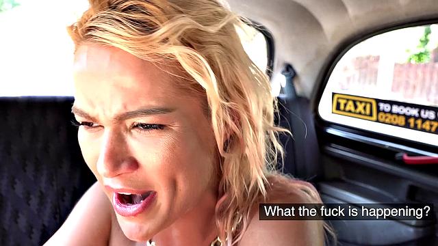 Blonde slut takes on two cocks in public in wild anal threesome