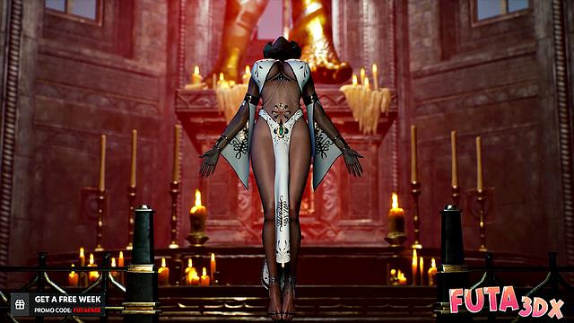 Futa3dX - Brunette Futa Prays To Blonde To Come Fuck Her Hard