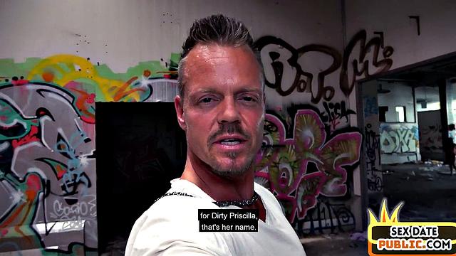 Picked up MILF gets facefucked and fingered in public