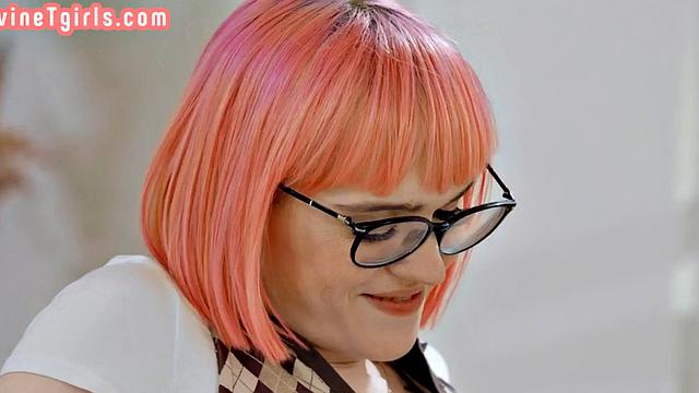 Divine TS sluts play with each other's cock