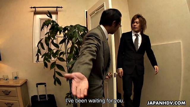 Hot office slut fucked by two guys