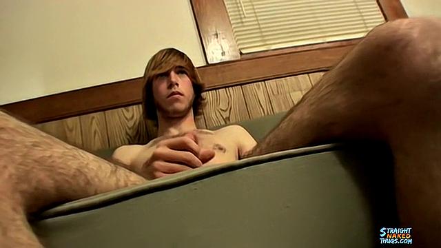 ginger-haired skater liam shows off his big cock in a gay scene