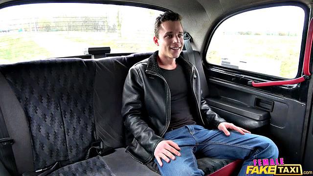 Czech cutie gets her tight pussy pounded by young stud in taxi