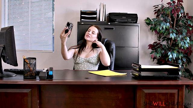 Aubree Valentine frisky at work