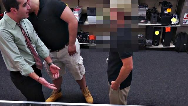 Gay pawn blows dick and gets fucked in the office