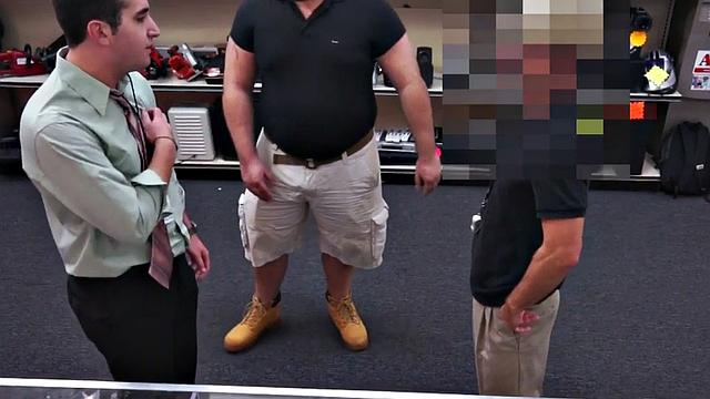 Gay pawn blows dick and gets fucked in the office