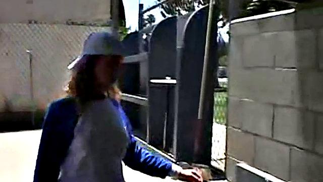 Little April rubs her pussy at the baseball field