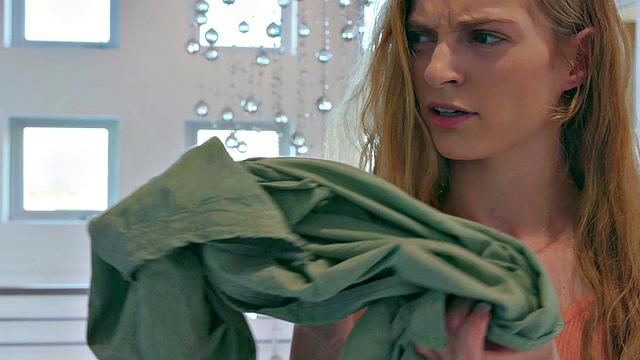 Blonde with a tattoo gets dirty with a big dick in the kitchen, bedroom, doggystyle, and cowgirl