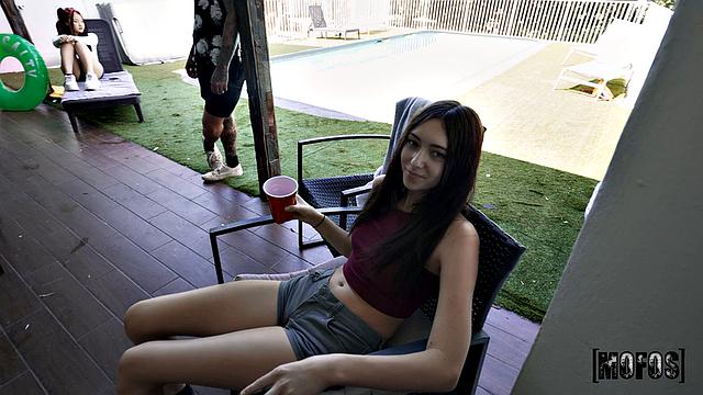 New friend in hot tub