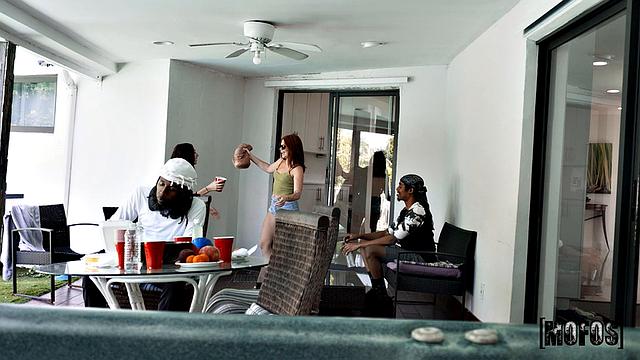 New friend in hot tub