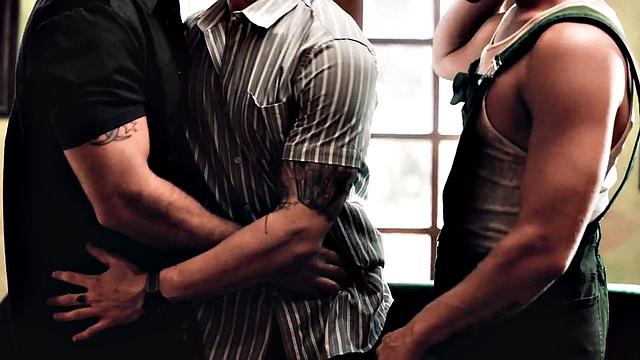 Taboo stepbrothers organize bareback orgy on the couch