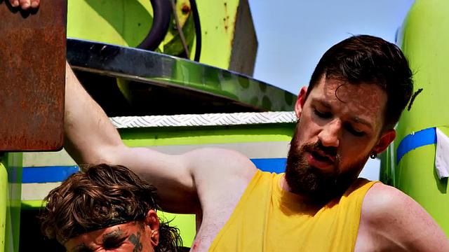 Perv gay stud fucks big cock firefighter