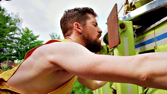 Perv gay stud fucks big cock firefighter