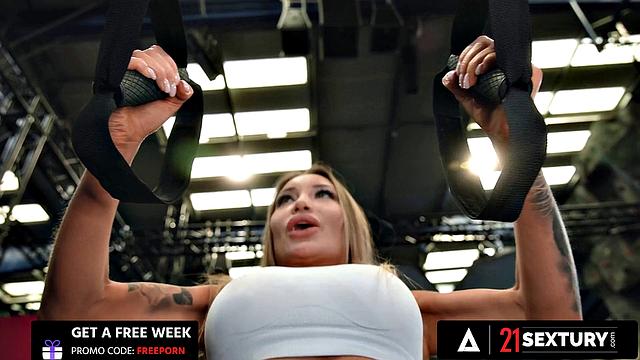 21 SEXTURY - Busty Monika Fox DP'd Tight Gym Outfit