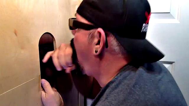 Gloryhole Throat Fucked by Black Cock