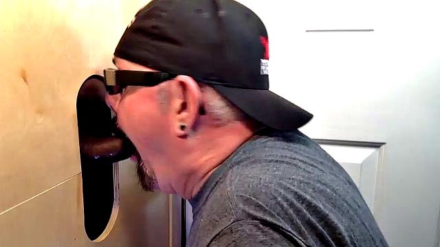 Gloryhole Throat Fucked by Black Cock