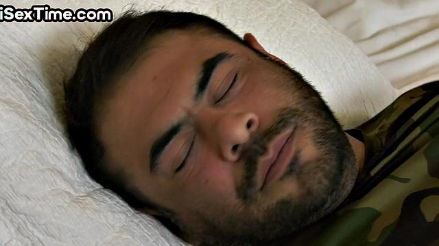 Strapon babe fucking dude in 3some after facesitting