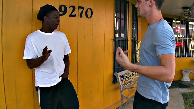 Nubian amateur thug assfucked outdoors in public