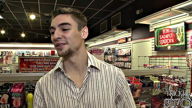 athletic straight stud gets worked over at the glory hole by a horny guy