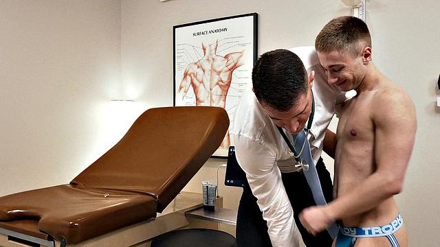 Tiny twink with tight asshole in doctor office