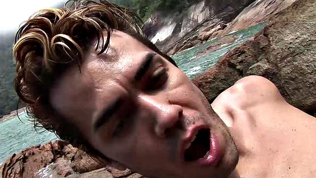 'Brazilian studs Kenzo and Tomy love to bareback outdoors. These Latinos have a favorite spot, on a remote beach. There, they strip naked and take in the hot sun until both are ready to fuck.