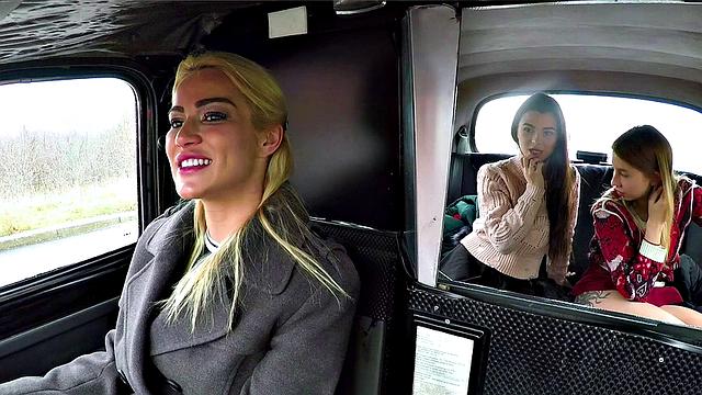 Lesbian Taxi Wild Orgasms