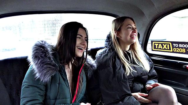 Lesbian Taxi Wild Orgasms